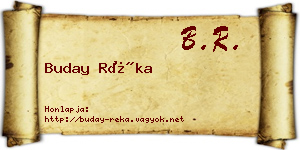 Buday Réka névjegykártya